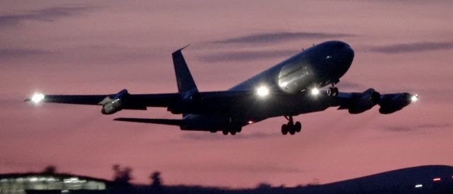 Boeing 707-300 (N707MQ) - Night takeoff at 8:30pm and they won’t land until 11:30pm 