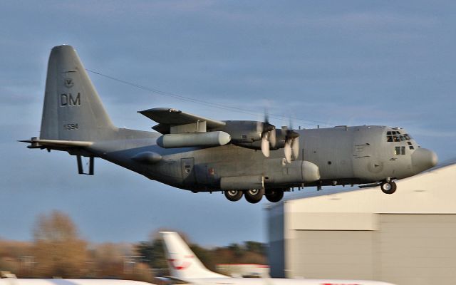 Lockheed C-130 Hercules (73-1594) - usaf davis-monthan ec-130h compass-call 73-1594 about to land at shannon 8/3/15.