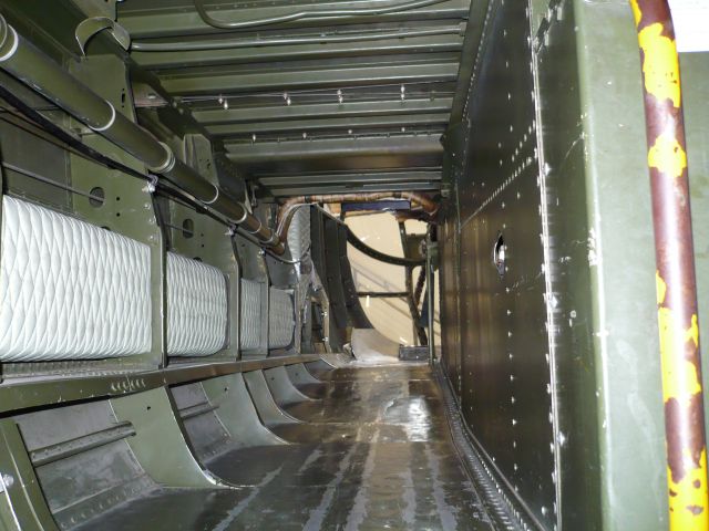 North American TB-25 Mitchell (N88972) - B-25D Mitchell "Grumpy" from Historic Flight Foundation Museum, Paine Field, Everett, WA. Tunnel to the nose gunner position, under the cockpit. - 6/10/10