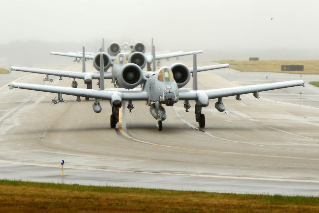 Fairchild-Republic Thunderbolt 2 — - Mazda flight  taxiing to 16