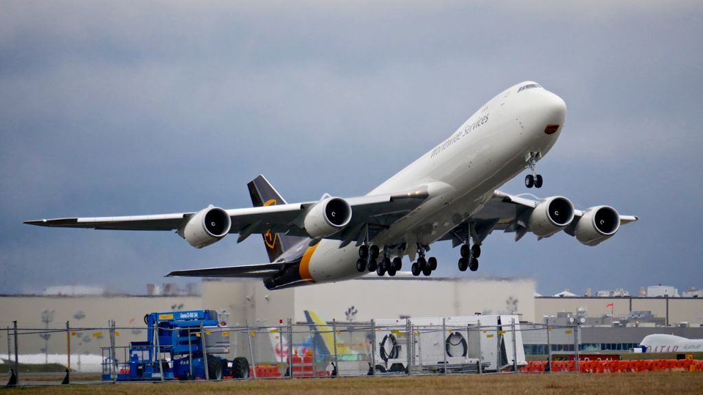 BOEING 747-8 (N606UP) - UPS9105 on rotation from Rwy 16R for its delivery flight to KSDF on 11.16.17. (ln 1544 / cn 64253). This is the third B747-8F to be delivered to UPS.