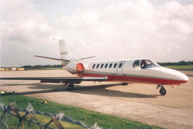 Cessna Citation V (VH-FHJ) - Seen here in Oct-95.br /br /Reregistered N560EM 4-Jan-02,br /then N180B 2-Jul-11.