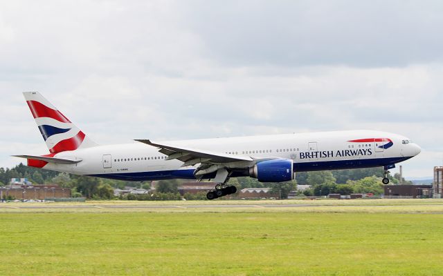 Boeing 777-200 (G-YMMK) - british airways b777-236er g-ymmk landing at shannon for wifi fitting 20/6/18.