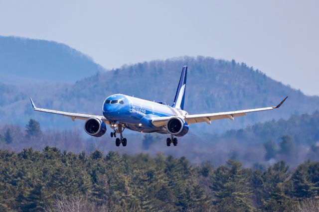 Airbus A220-300 (N244BZ) - MXY744, an Airbus A220, arriving at Patrick Leahy Burlington Intl – KBTV from Southwest Florida Intl – KRSW on Wednesday 26 Mar 2025. N244BZ was delivered a little over 3-months ago. I love the Vermont mountain backdrop!