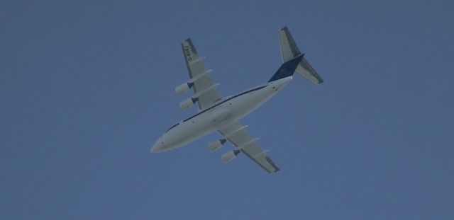 Avro Avroliner (RJ-70) (G-BVRJ) - 7th Aug. Qinetiqs Avro 146-RJ70 G-BVRJ on the descent into Boscombe Down