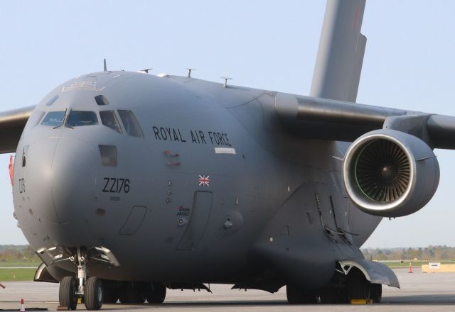 Boeing Globemaster III (ZZ176) - Royal Air Force C-17A Globemaster ZZ176 of 99 Squadron from RAF Brize Norton at YOW on 10 May 23.