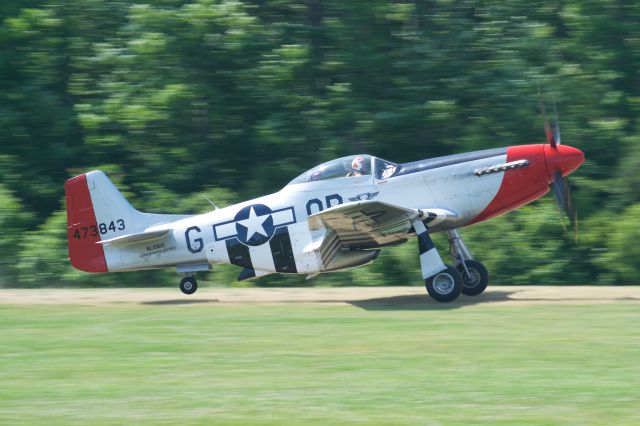 North American P-51 Mustang (SAI10601) - P-51 landing at Warbirds Over the Beach 2017 at the Military Aviation Museum in Virginia Beach, VA on 20 May 2017; unfortunately not much flying due to crosswinds and 700 foot ceiling.