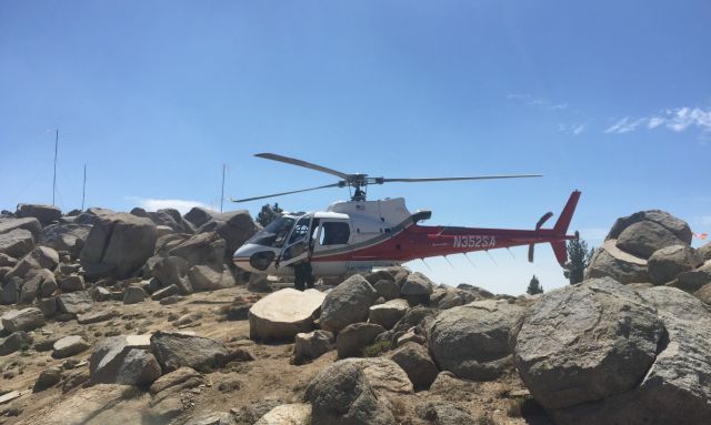 Eurocopter AS-350 AStar (N352SA) - On a Fire Mission with myself attending to a repeater site at 10200ft AGL in a very tight LZ on the Rough Fire.