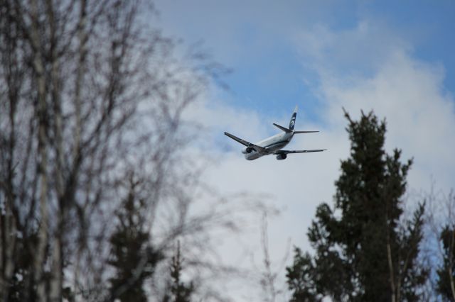 — — - Alaska Air outbound. Nice effect focusing on the a/c.