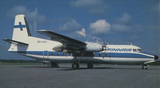 FAIRCHILD HILLER FH-227 (OH-LKC) - scanned from postcardbr /Finnair