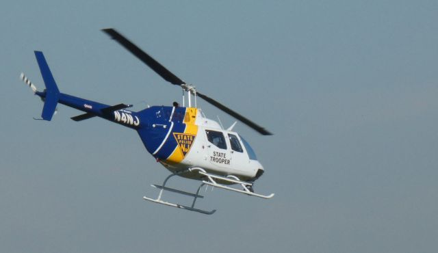 Bell JetRanger (N4NJ) - Shortly after departure is this 2006 Bell JetRanger OH-58A Kiowa Rotorcraft in the Autumn of 2020.