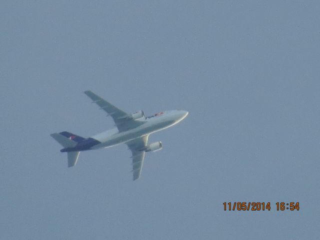Airbus A310 (N801FD) - FedEx flight 542 from MEM to GTF over Baxter Springs Kansas (78KS) at 34,000 feet.