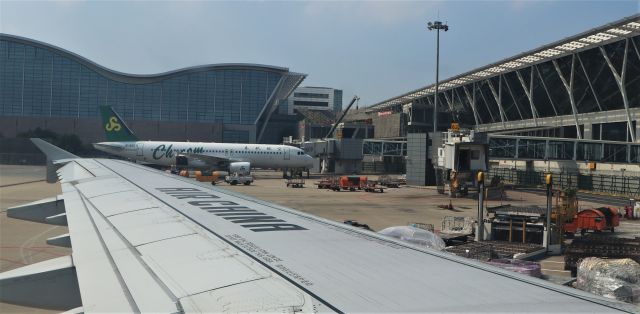 Airbus A320 (B-6667) - 6/25/18 south side of T-2 Apron 7, Pudong