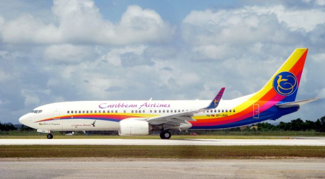 Boeing 737-800 (9Y-JMA) - Caribbean Airlines 9Y-JMA Departing TTPP as BW406