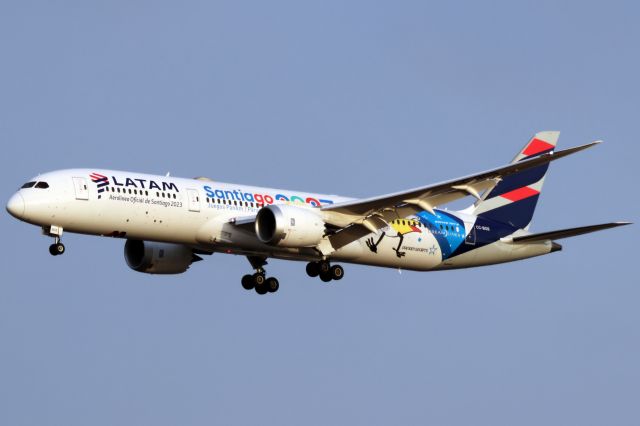 Boeing 787-9 Dreamliner (CC-BGS) - LATAM Airlines B787-9 in special 'Santiago 2023 PanAm Games Livery' arrival to Boston on 2/9/24. 