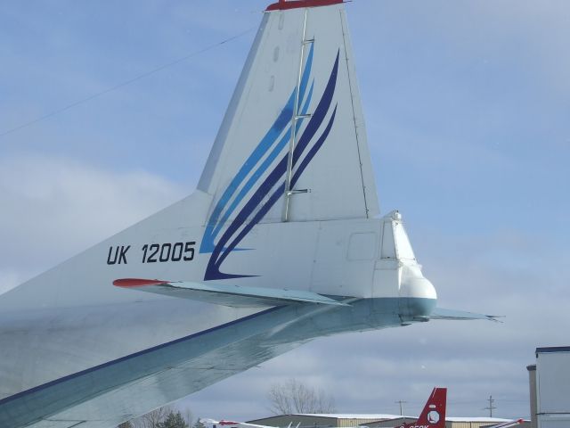 Antonov An-12 — - Delivering cargo from Amarillo, Texas. Still showing evidence of a former life.