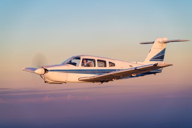 Piper Arrow 4 (N8139H) - Sunset formation flight after delivering some supplies in Douglas, GA after Hurricane Helene, 2024-10-02.