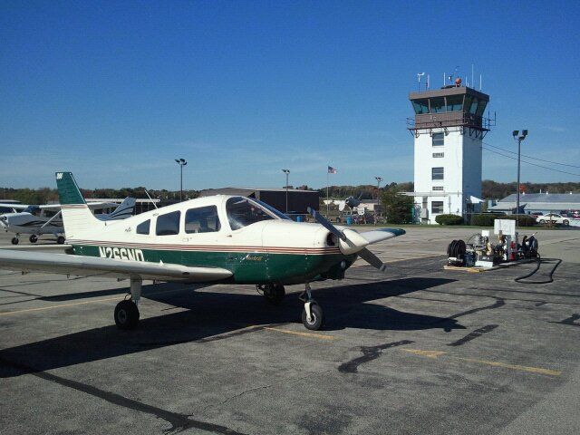 Piper Cherokee (N266ND) - Warrior 266ND with KBVI control tower.