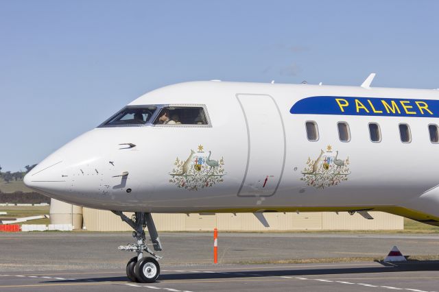 Bombardier Global Express (M-ATAR) - Palmer Aviation (M-ATAR) Bombardier BD-700-1A10 Global Express taxiing at Wagga Wagga Airport.