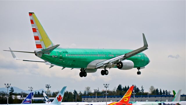 Boeing 737-800 (N1786B) - BOE781 from KRNT on final to Rwy 16R during its maiden flight on 4/3/14. (LN:4871 / cn 31192). Permanent registration will be #N949NN.