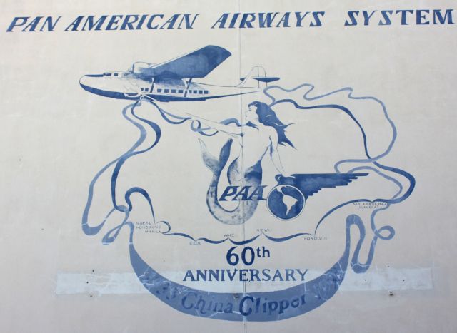 — — - Pan American Airways System, remains to this day on a building, they once used for "China Clipper" (Seaplane) flights at the former Naval Air Station Alameda, California