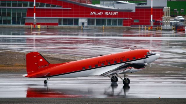 Douglas DC-3 (turbine) (C-GJKB) - AUG.30.2019 on a very wet day landing on Runway 16.