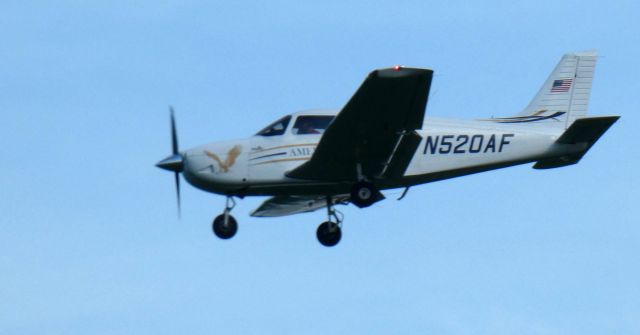 Piper Cherokee (N520AF) - On short final is this 2021 AMERIFLYERS OF TEXAS Piper PA-28-181 Cherokee in the Summer of 2023.