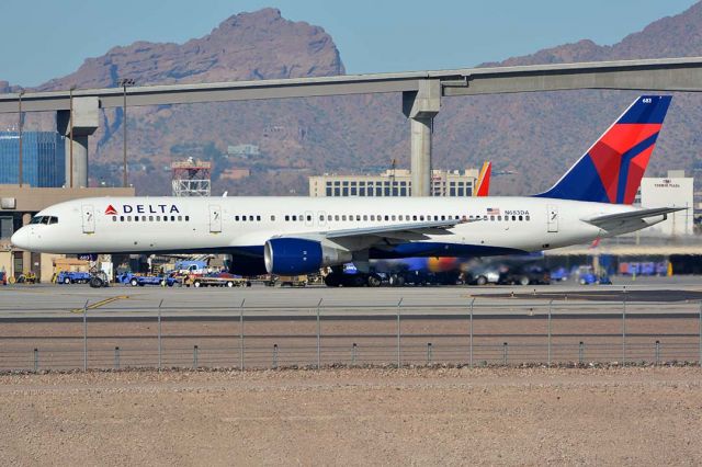 Boeing 757-200 (N683DA) - Delta Boeing 757-232 N683DA at Phoenix Sky Harbor on January 17. It first flew on March 3, 1993. Its construction number is 27103. It was delivered to Delta Airlines on March 18, 1993. 