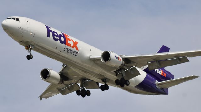 Boeing MD-11 (N599FE) - A FedEx MD-11F on short final at KIND. br /br /9/20/23