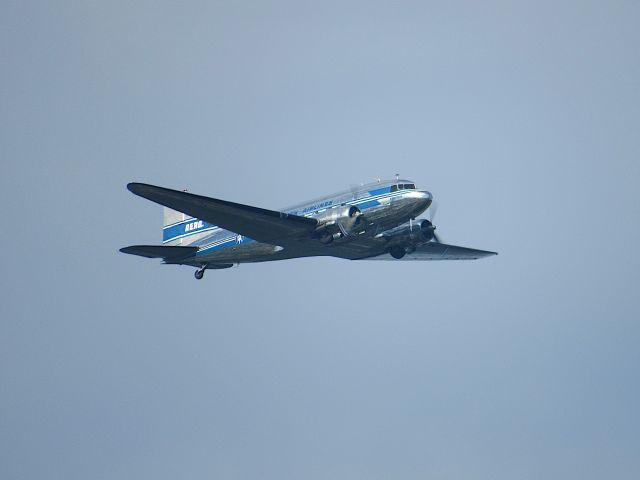 OH-LCH — - photo taken June 14 when it flew over where I live.br /br /History of OH-LCHbr /The aircraft was completed at Douglas Aircraft Company’s plant in Santa Monica, California, on Christmas Eve 1942, and was ordered by Pan American Airways and intended for Latin American routes. Due to the war, the aircraft was recruited by the Armed Forces on December 27, 1942, and served from the spring to fall of 1943 in the North Atlantic Division of the Transport Aircraft, where it was probably stationed at Presque Isle Maine . In late autumn, the aircraft was moved to Europe , where it was presumably engaged in troop transport missions. In October 1944, the plane was transferred to the 8th U.S. Air Force and at the end of the war it was placed at the Oberpfaffenhofen depot in Germany .br /br /In 1948, the Finnish state acquired the machine for the use of Aero Oy . The first scheduled flight took place on July 21, 1948 on the route Malmi - Vaasa - Tampere - Malmi. The following winter, the aircraft was refurbished as a civil aircraft. The aircraft flew until December 1960, and accumulated 22,137 flight hours. At this point, the aircraft was dismantled as spare parts, but it was reassembled and equipped with a cargo door, as Aero needed cargo aircraft for its use. The aircraft was registered with the old code after Midsummer in 1963. The aircraft flew on the Aero until April 1967, when it was recorded on the Aero's last scheduled passenger flight on a DC-3.br /br /In 1970, the aircraft, as well as other Finnair DC triplets, were sold to the Air Force , and this aircraft was given the DO-11 symbol. In 1985, these machines were retired. OH-LCH as well as OH-LCD were transferred to Airveteran Oy . The latter aircraft is currently housed in the Finnish Aviation Museum .br /br /Also check out my YouTube channel Aircraft5.