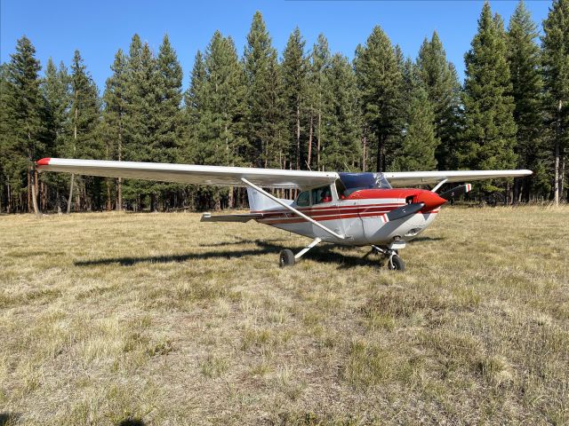 Cessna Skyhawk (N758HS) - N758HS on a grass strip in the backcountry. 