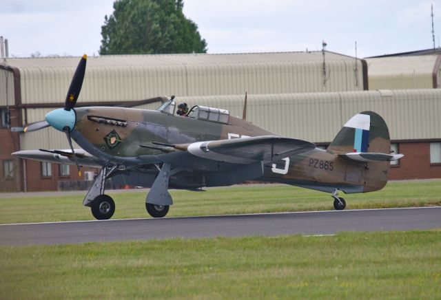 — — - BBMF Hurricane after landing at RIAT '19