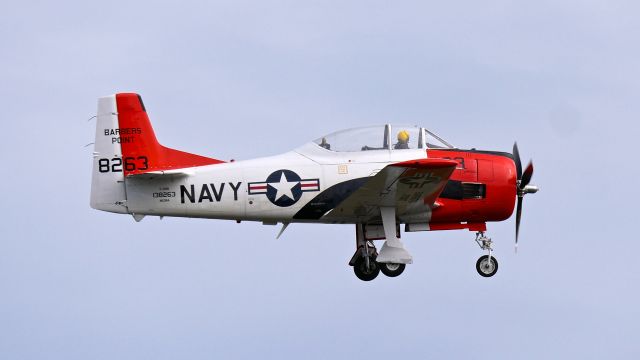 North American Trojan (N63NA) - A North American T-28B (Ser#138263) on final to Rwy 16R on 3.27.17.