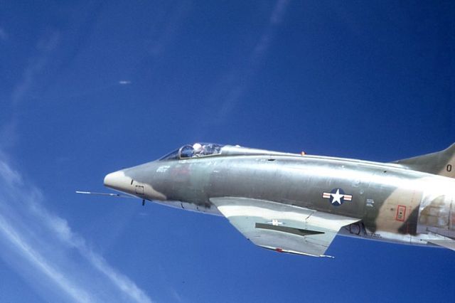 — — - "Clean" F-100D circa 1970. Taken by Dad flying off the wing.