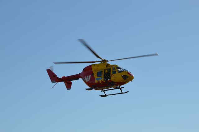 NUSANTARA NBK-117 (VH-RSQ) - Polair 72 landing RWY 05 at Flinders Island after rescueing an injured bushwalker, May 2018