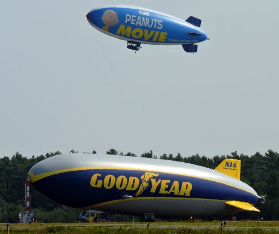 Unknown/Generic Airship (N1A) - Goodyear N1A Zeppelin moored this morning with a visiting Metlife Peanuts blimp overhead