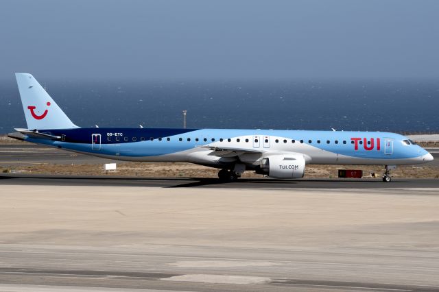 Embraer ERJ-190 (OO-ETC) - Tenerife Sur - Reina Sofia (TFS / GCTS) - Spainbr /br /Photo taken: August 28, 2023br /br /Operator: TUI fly Belgiumbr /Type: Embraer E195-E2 (ERJ 190-400 STDbr /Registration: OO-ETCbr /Serial: 19020053