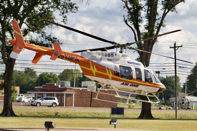 Bell 407 (N613PA) - Pafford Air One Delta departing Bolivar Medical Center to go to Memphis ASAP