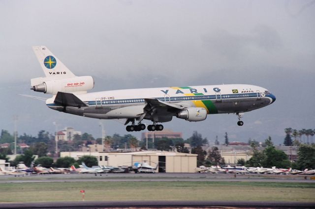 McDonnell Douglas DC-10 (PP-VMD) - KSJC - July 1994 1st ever VARIG DC-10-30 to land at San Jose, CA USA - carrying the Brazilian World Cup Soccer team 1994 to play at Stanford Stadium vs Canada in Copa Mundial 94.