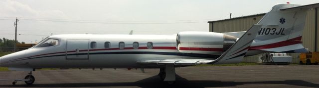 Learjet 31 (N103JL) - Lear N103JL Medevac on ramp at GVQ