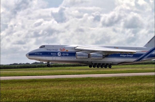 Antonov An-12 — - Landing at KARA.  New Iberia, LA.