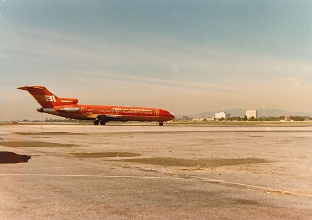 Boeing 727-100 (N403BN) - Braniff B-727 ready for take off at KLAX spring 1977