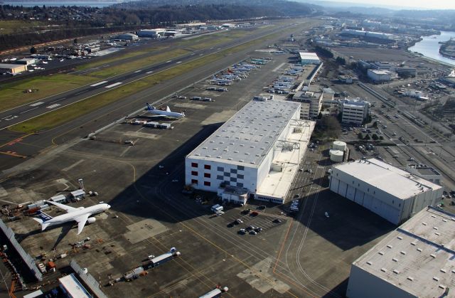 — — - Boeing flightline at Boeing Field, Seattle, WA January 12, 2013.