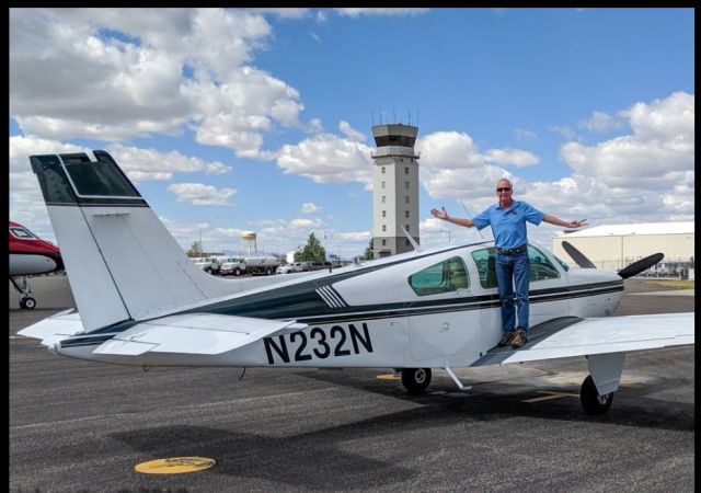 Beechcraft Bonanza (33) (N232N) - Leaving Bozeman after a week camping in Yellowstone.