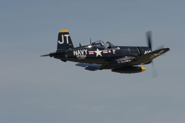 — — - F-4 U Corsair Participating in the EAA Navy Heritage Flight