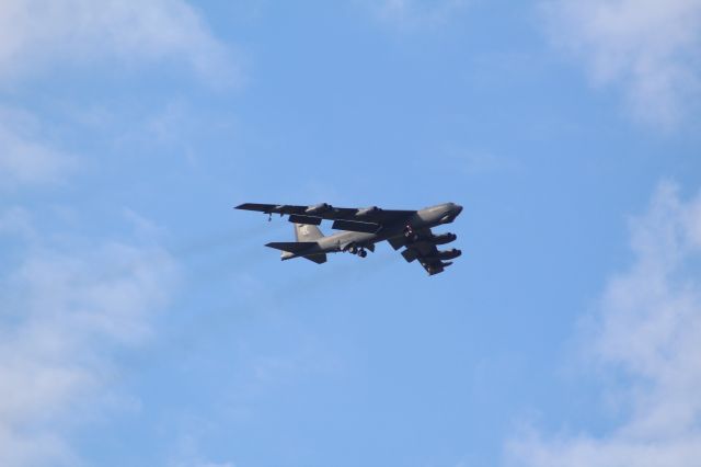 Boeing B-52 Stratofortress — - A Boeing B52 Stratofortress flying over Cotswold Kemble Airport.br /br /Location: Cotsawold Kemble Airport.br /Date: 31.08.22 (dd/mm/yy).