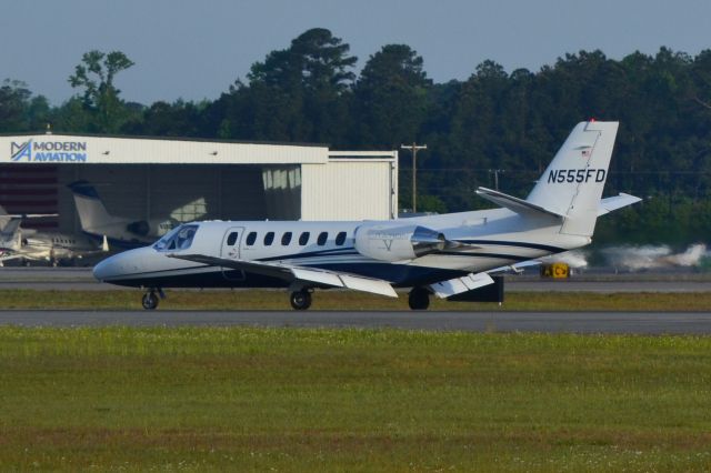 Cessna Citation V (N555FD) - WOODBINE AVIATION LLC arriving runway 24 at KILM - 4/27/21