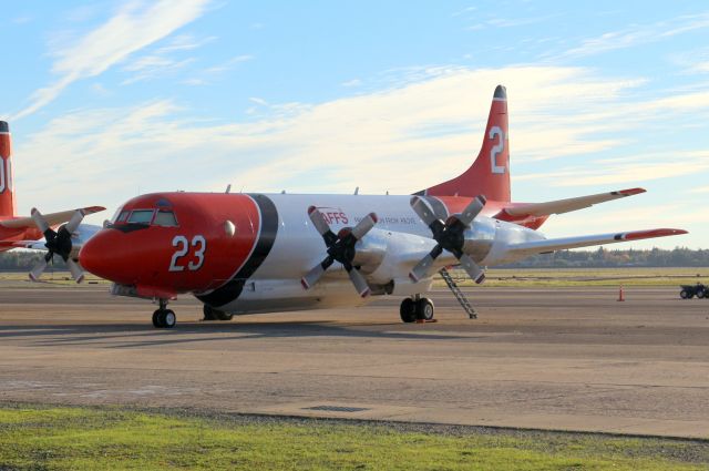 Lockheed P-3 Orion (N923AU) - KCIC - ex Aero Union Tanker 23 on the ramp Nov 8-2016.