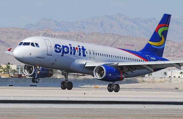 Airbus A320 (N616NK) - N616NK Spirit Airlines Airbus A320-232 - cn 5370br /br /McCarran International Airport (KLAS)br /Las Vegas, Nevadabr /TDelCorobr /August 9, 2013