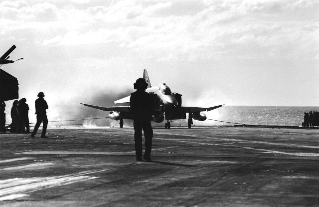 SPORTAVIA-PUTZER RF-4 — - Landing on the USS Midway with a USMC RF-4B SHOT AT 2 FRAMES /SECOND  RF-4B